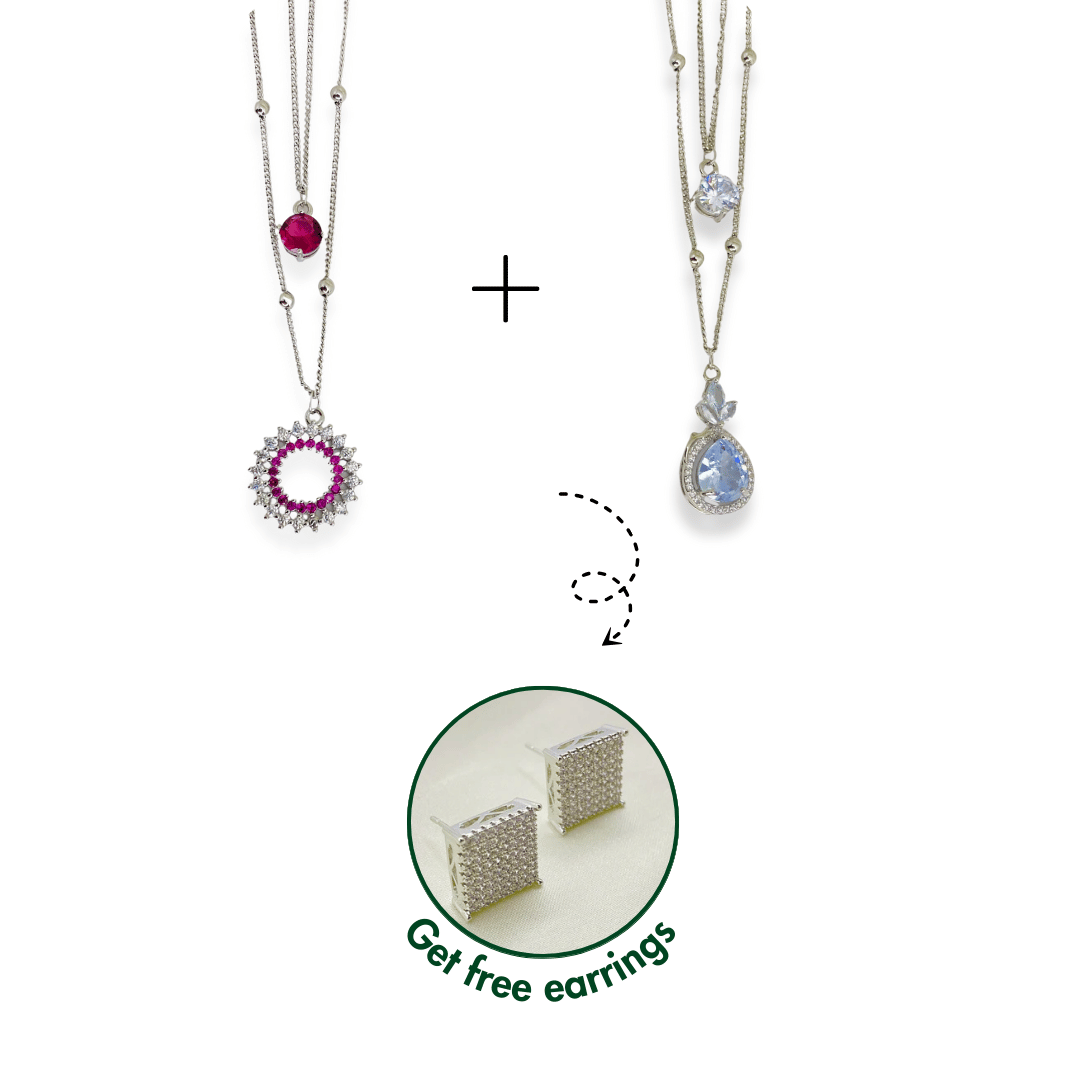 Pair of 2 Pendants + Free Earring