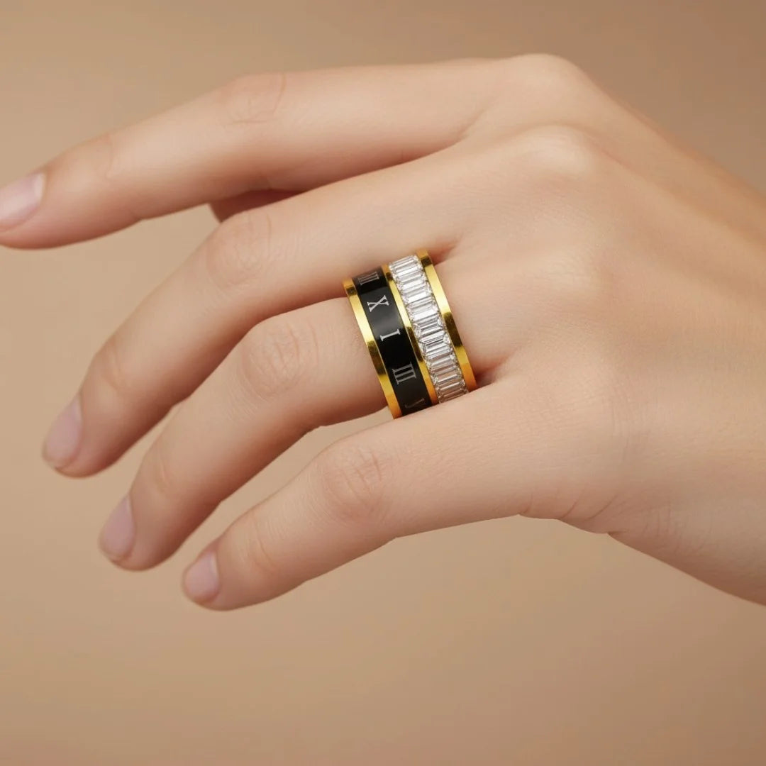 Roma Noir Double Layered Ring