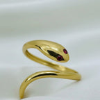 Ruby Coil Snake Ring
