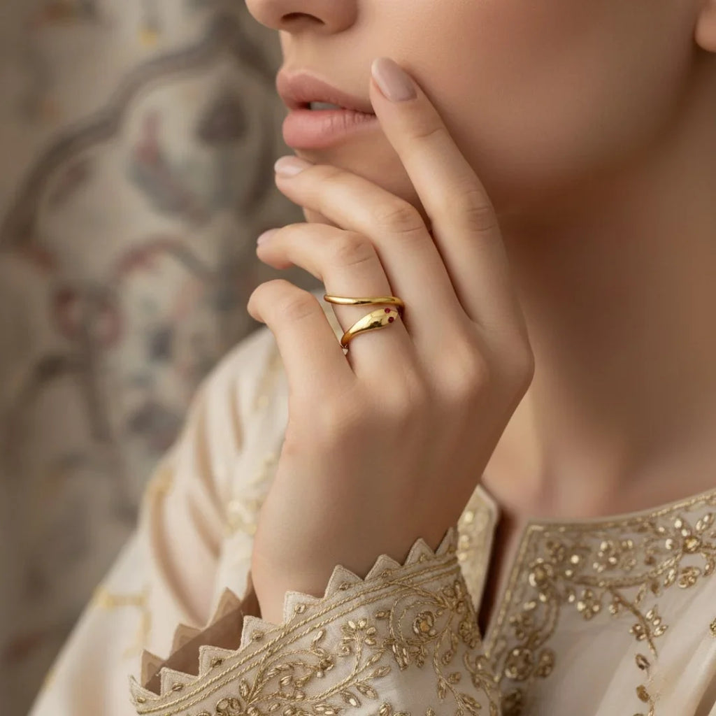 Ruby Coil Snake Ring