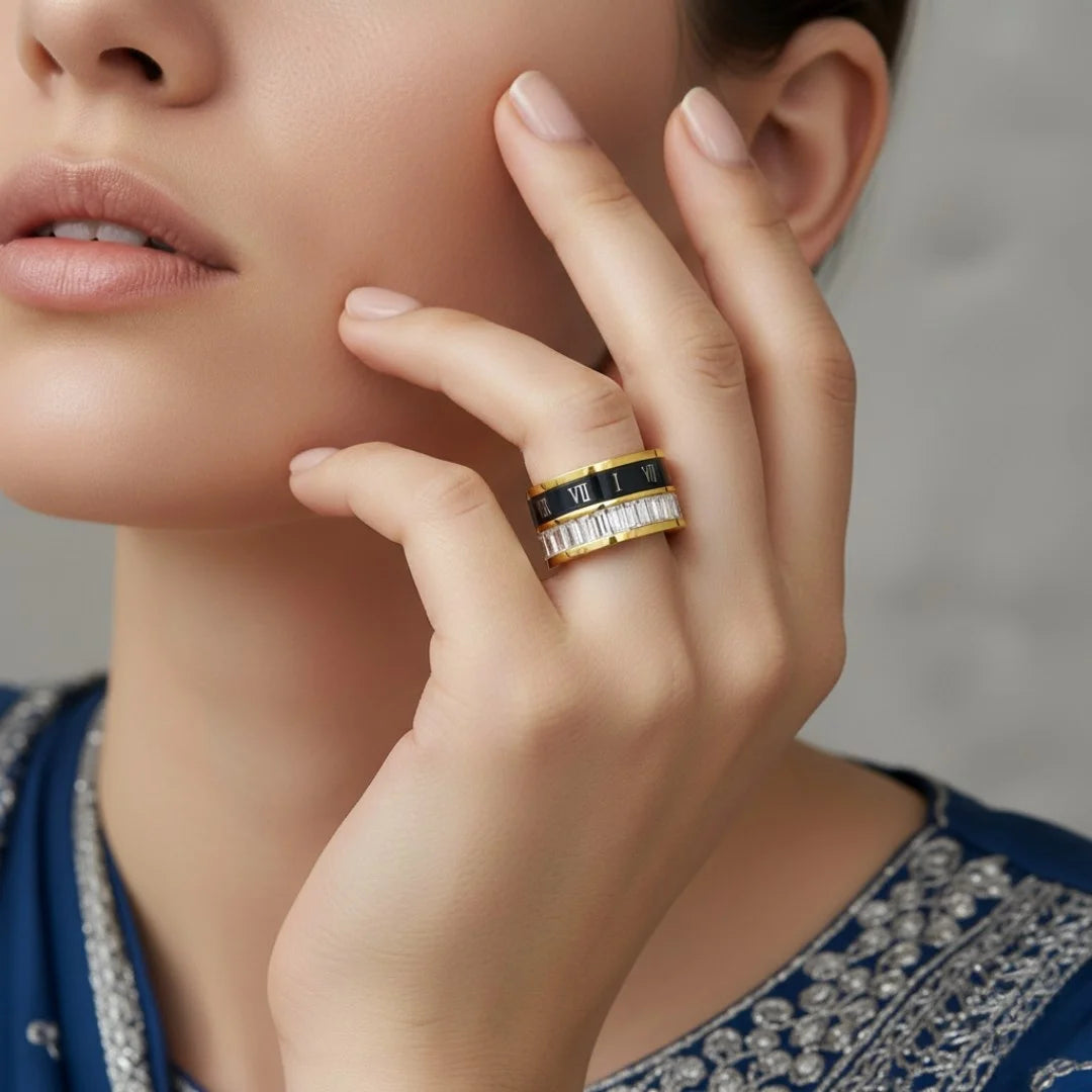 Roma Noir Double Layered Ring
