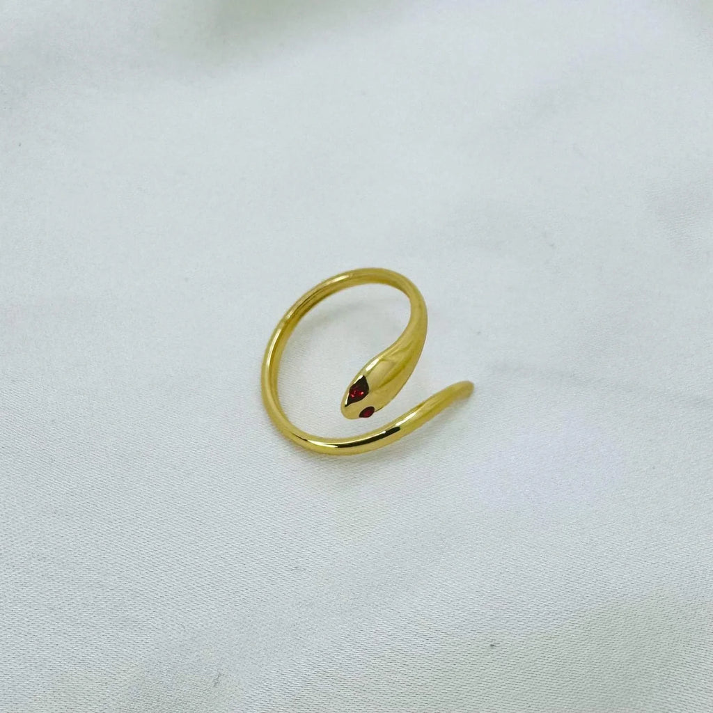 Ruby Coil Snake Ring