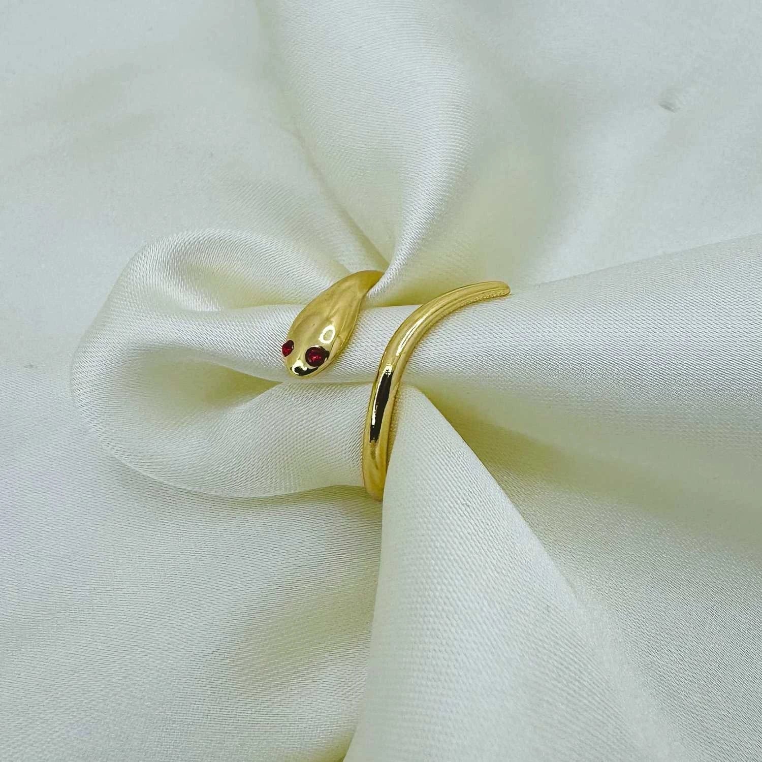 Ruby Coil Snake Ring